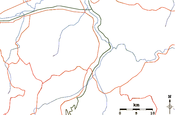 Roads and rivers around Chiquimula Volcanic Field