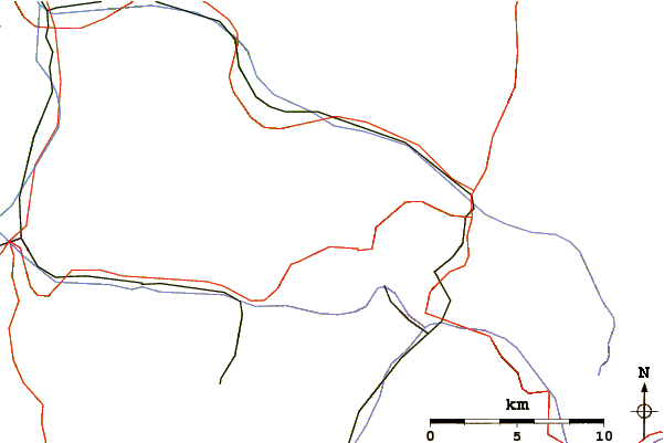 Roads and rivers around Chistenstein