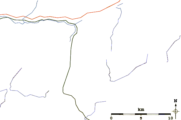 Roads and rivers around Chno Dearg