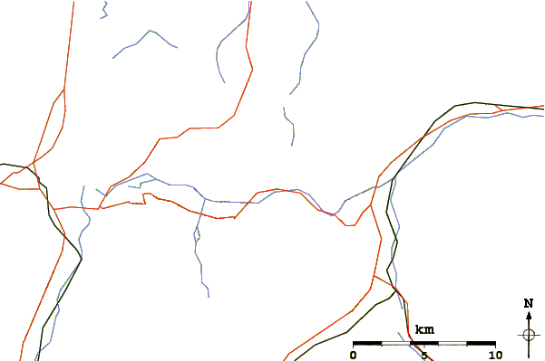 Roads and rivers around Chorblispitz