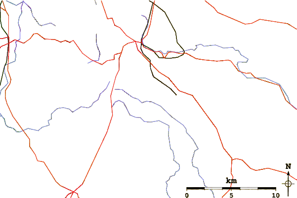 Roads and rivers around Chrome Hill