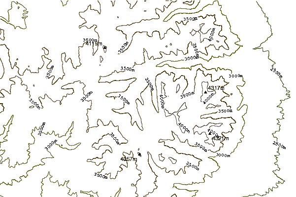 Mountain peaks around Chrysolite