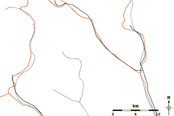 Roads and rivers around Cima Bianca