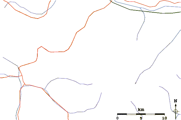 Roads and rivers around Cima Ortles