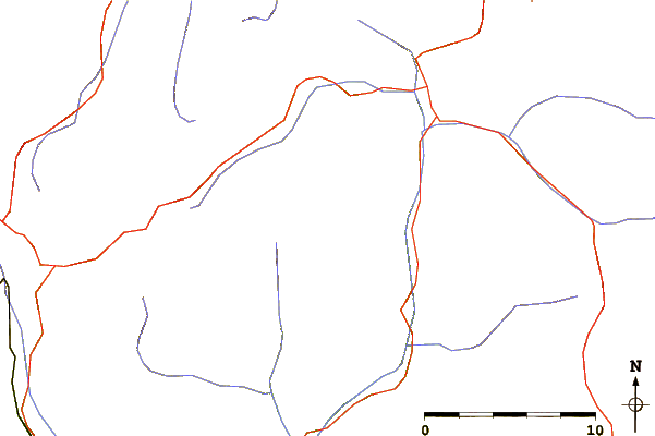 Roads and rivers around Cima Piazzi