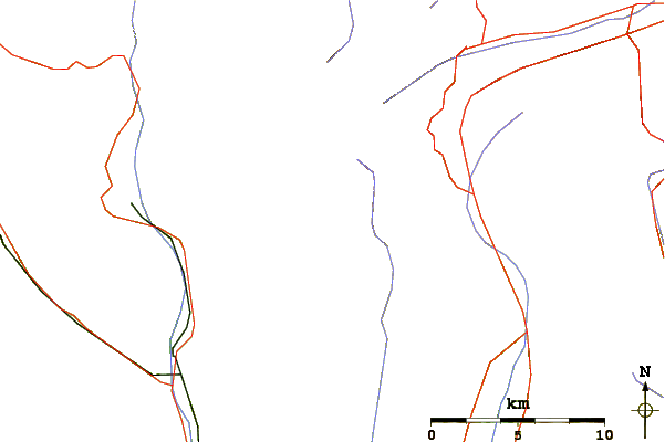 Roads and rivers around Cima Rossa