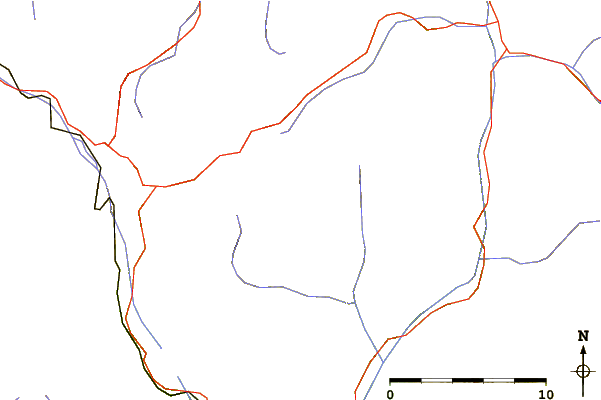 Roads and rivers around Cima Viola