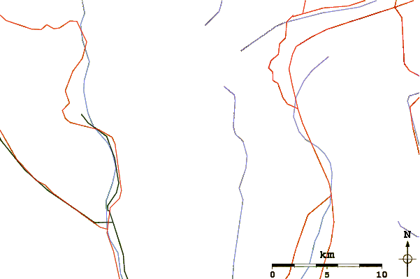 Roads and rivers around Cima dei Cogn