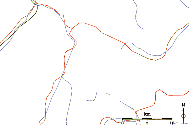 Roads and rivers around Cima del Serraglio