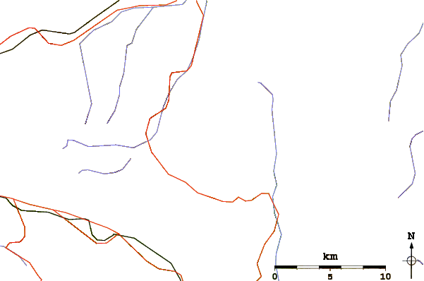 Roads and rivers around Cima della Bianca