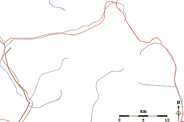 Roads and rivers around Cima della Bondasca