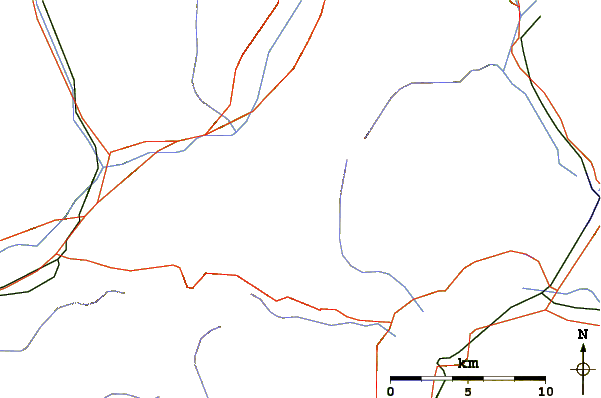 Roads and rivers around Cima dello Stagn