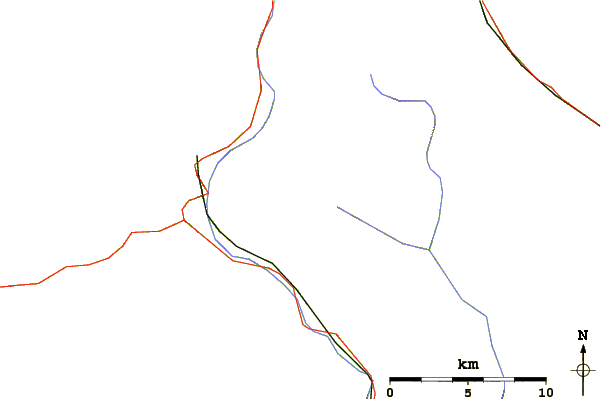 Roads and rivers around Cima di Broglio