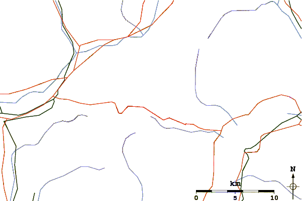 Roads and rivers around Cima di Cugn