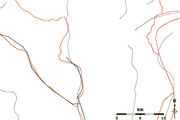 Roads and rivers around Cima di Piancabella