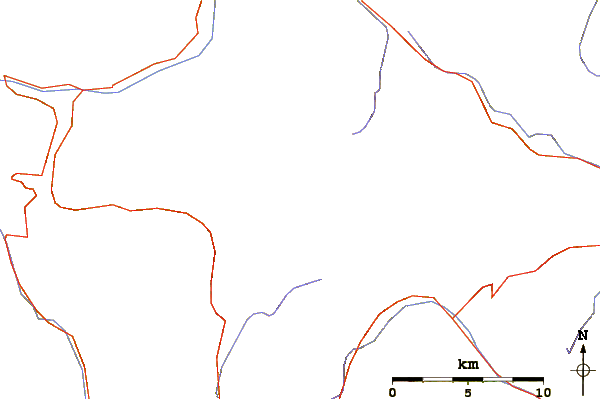 Roads and rivers around Cime de la Bonette