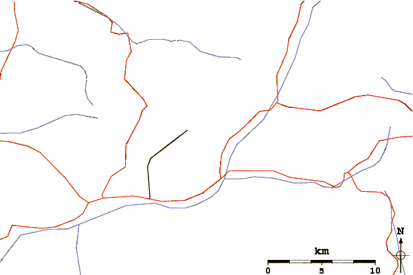 Roads and rivers around Cimon del Latemar