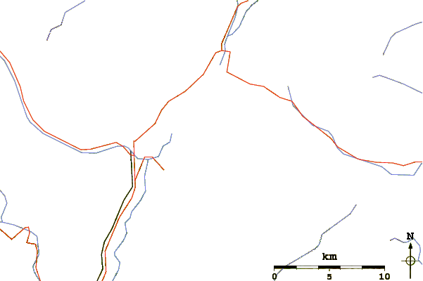 Roads and rivers around Cimon della Pala