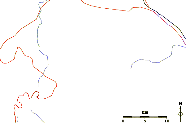 Roads and rivers around Cinder Cone and the Fantastic Lava Beds