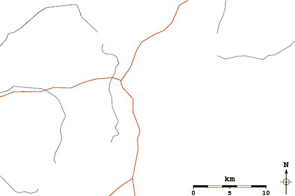 Roads and rivers around Cinnamon Butte