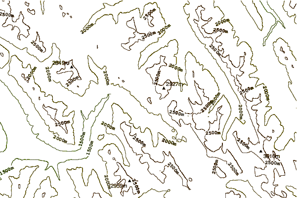 Mountain peaks around Citadel Peak