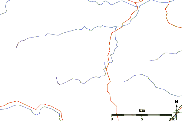 Roads and rivers around Clachnaben