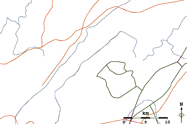 Roads and rivers around Clarks Knob