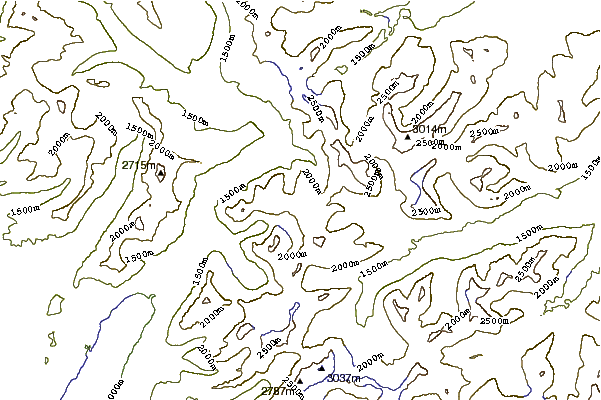 Mountain peaks around Clements Mountain