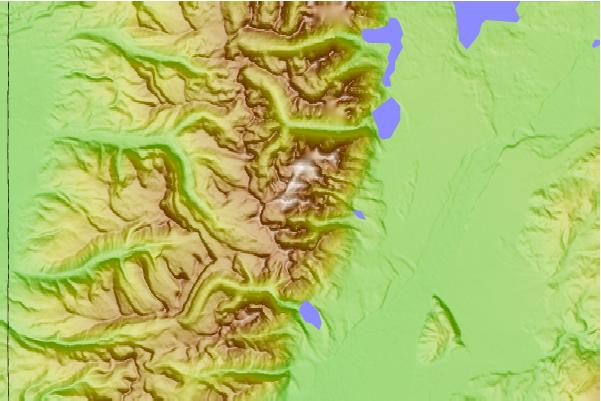 Surf breaks located close to Cloudveil Dome