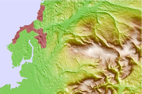 Surf breaks located close to Clougha Pike