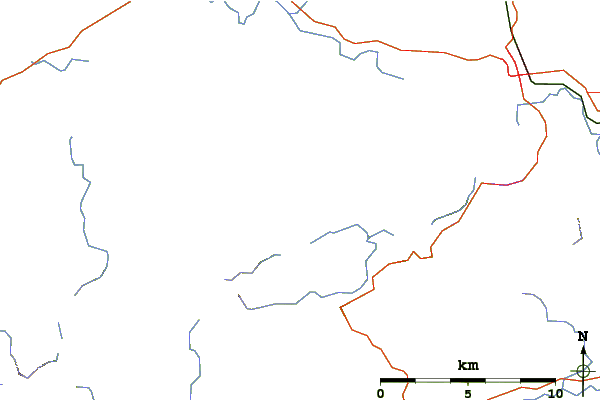 Roads and rivers around Cnoc na Péiste