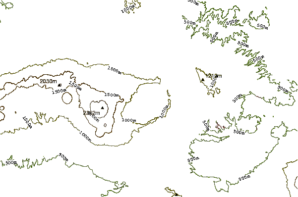 Mountain peaks around Coatepeque Caldera