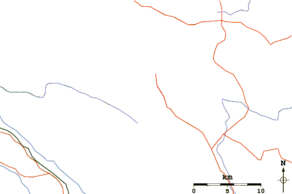 Roads and rivers around Cobb Mountain