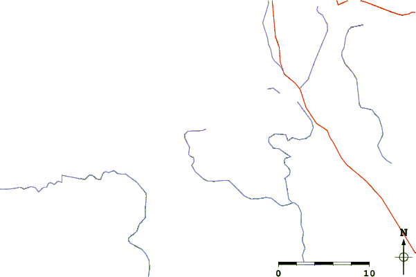 Roads and rivers around Cobblestone Mountain (California)