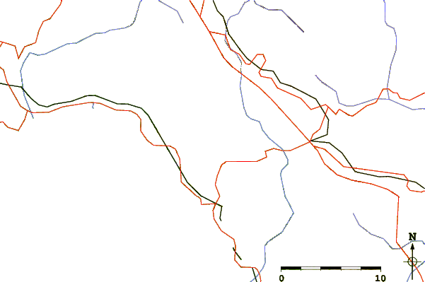 Roads and rivers around Coccovello