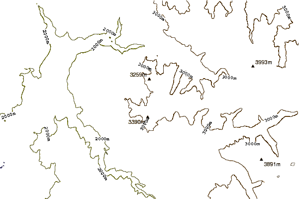 Mountain peaks around Cockscomb