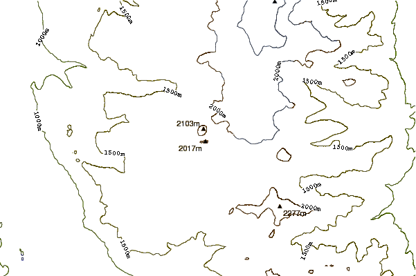 Mountain peaks around Cocoa Crater