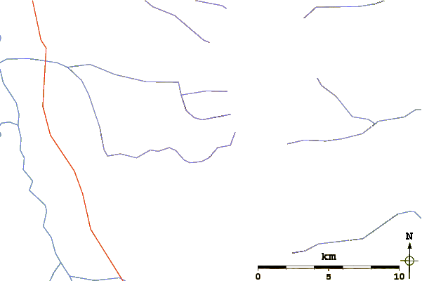 Roads and rivers around Cocoa Crater