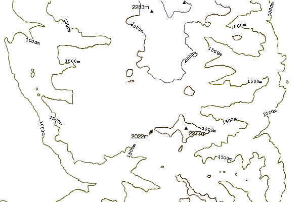 Mountain peaks around Coffee Crater