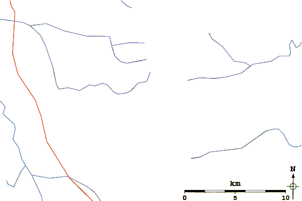 Roads and rivers around Coffee Crater