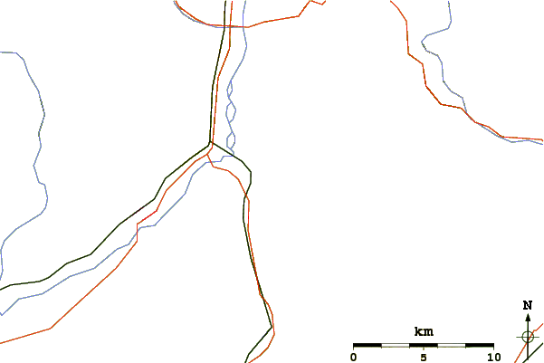 Roads and rivers around Col Nudo