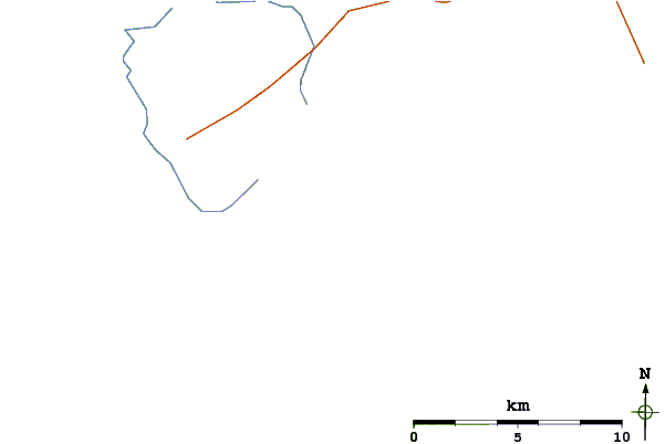 Roads and rivers around Cold Bay Volcano