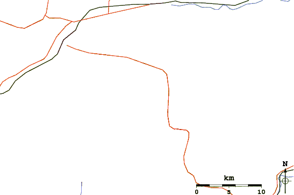 Roads and rivers around Cold Mountain (North Carolina)