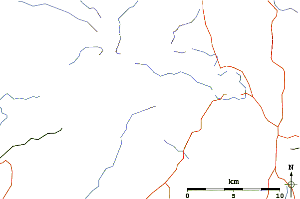 Roads and rivers around Cold Pike