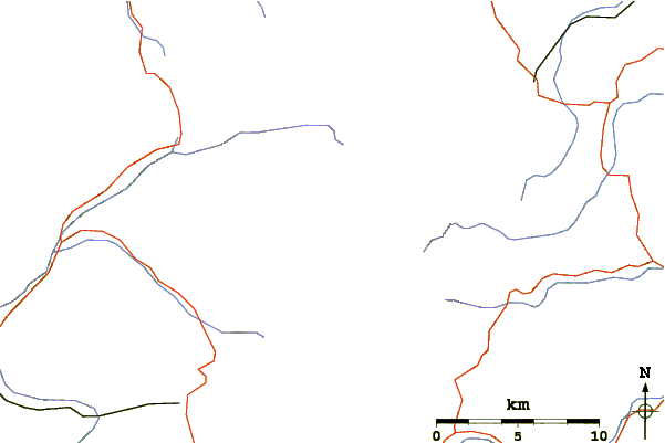 Roads and rivers around Colle La Croce