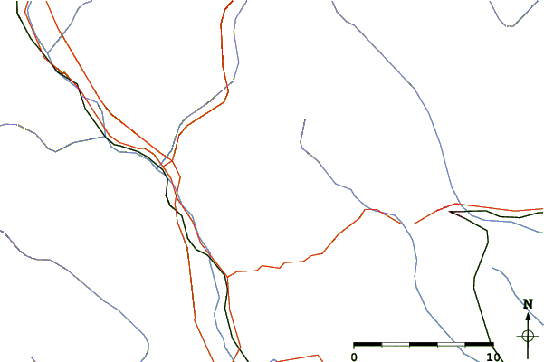 Roads and rivers around Colma di Mombarone