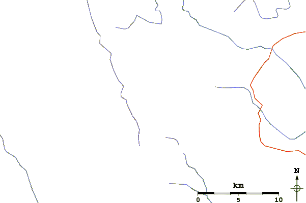 Roads and rivers around Colonels Mountain (New Brunswick)