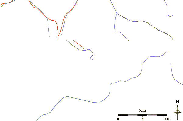 Roads and rivers around Columbia Peak