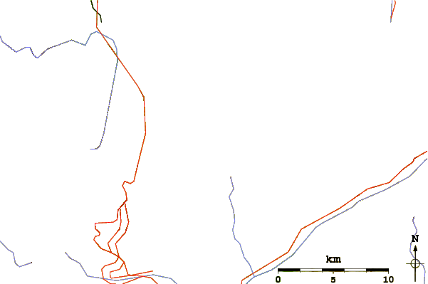 Roads and rivers around Combin du Meitin