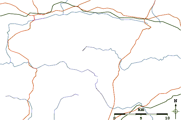 Roads and rivers around Comeragh Mountains